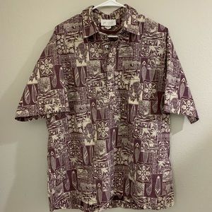 Rare, vintage maroon pullover Hawaiian shirt.